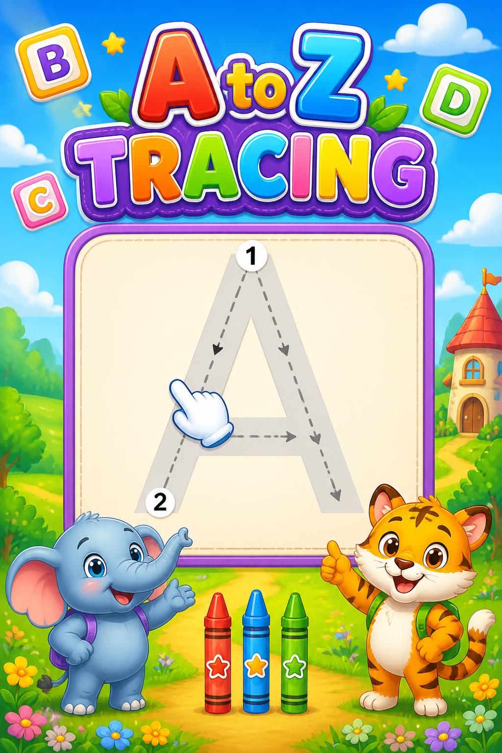 Uppercase Letter Tracing vertical preview